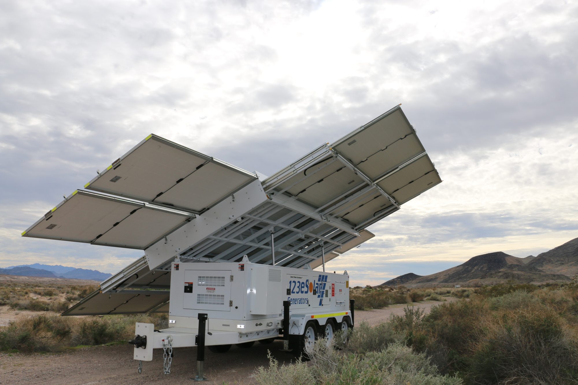 123-STG-72D62 — The array tilted steep for the low winter sun, keeping the engine off for longer.